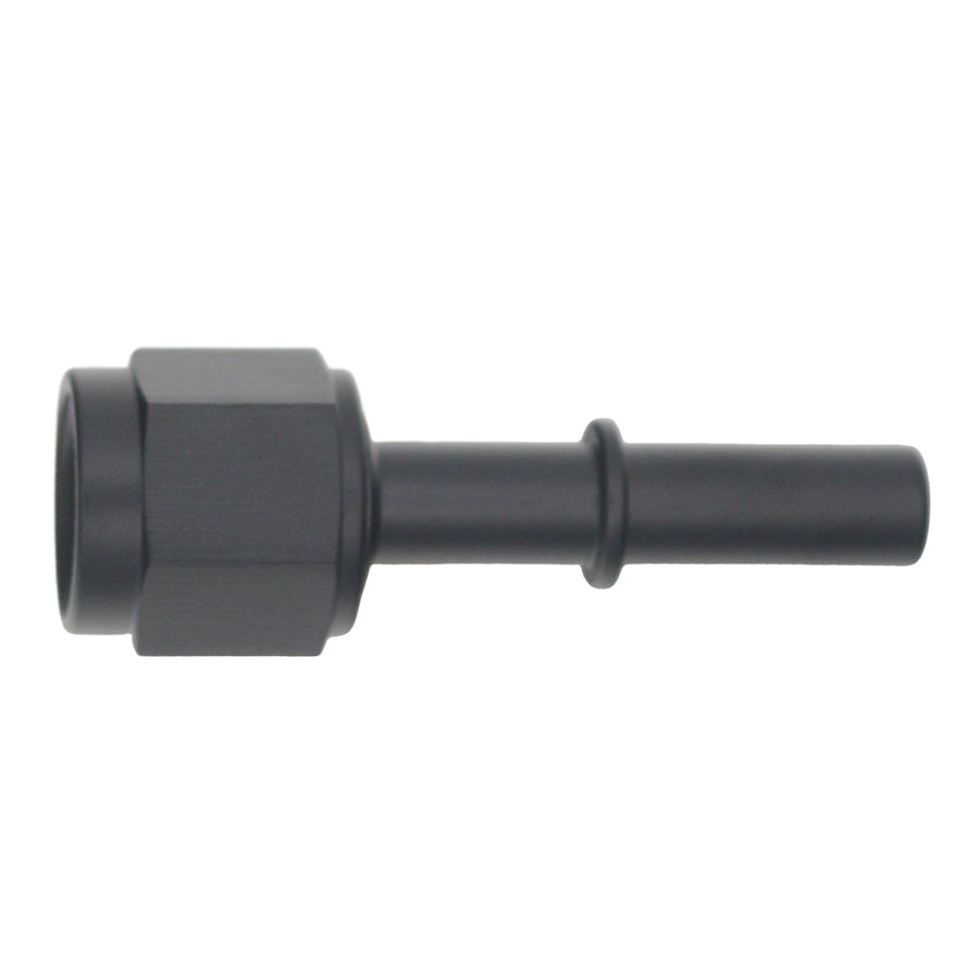 Deatschwerks 6-02-0130-B - 6AN Female Flare Swivel to 5/16in Male EFI Quick Disconnect - Anodized Matte Black