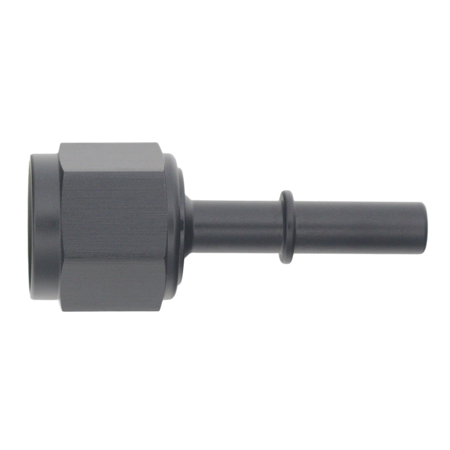 Deatschwerks 6-02-0132-B - 8AN Female Flare Swivel to 5/16in Male EFI Quick Disconnect - Anodized Matte Black