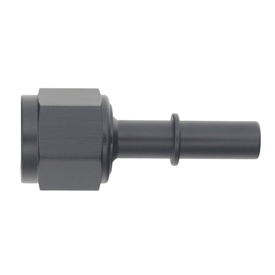 Deatschwerks 6-02-0133-B - 8AN Female Flare Swivel to 3/8in Male EFI Quick Disconnect - Anodized Matte Black