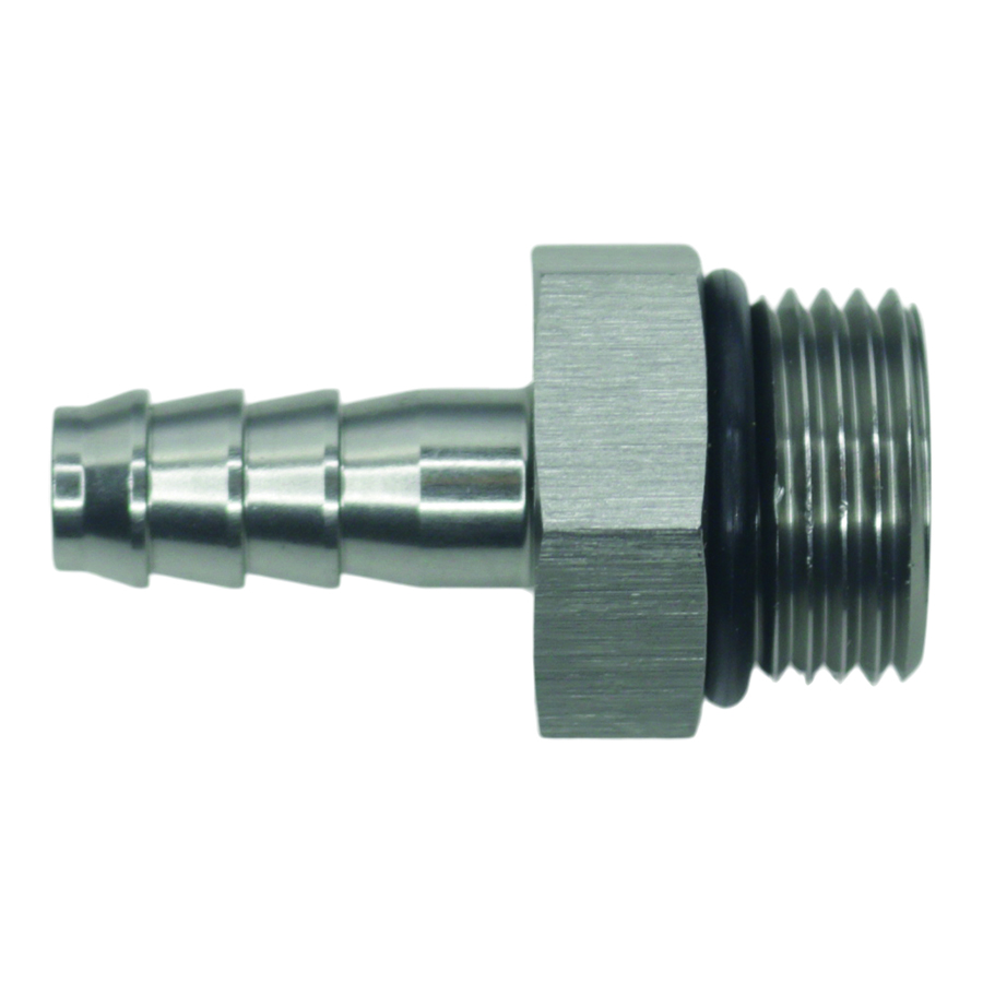 Deatschwerks 6-02-0512 - 8AN ORB Male to 5/16in Male Triple Barb Fitting (Incl O-Ring) - Anodized DW Titanium Deatschwerks 6-02-0512 - 8AN ORB Male to 5/16in Male Triple Barb Fitting (Incl O-Ring) - Anodized DW Titanium