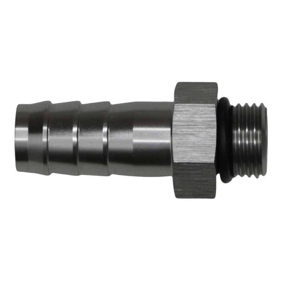 Deatschwerks 6-02-0511 - 6AN ORB Male to 1/2in Male Triple Barb Fitting (Incl O-Ring) - Anodized DW Titanium Deatschwerks 6-02-0511 - 6AN ORB Male to 1/2in Male Triple Barb Fitting (Incl O-Ring) - Anodized DW Titanium