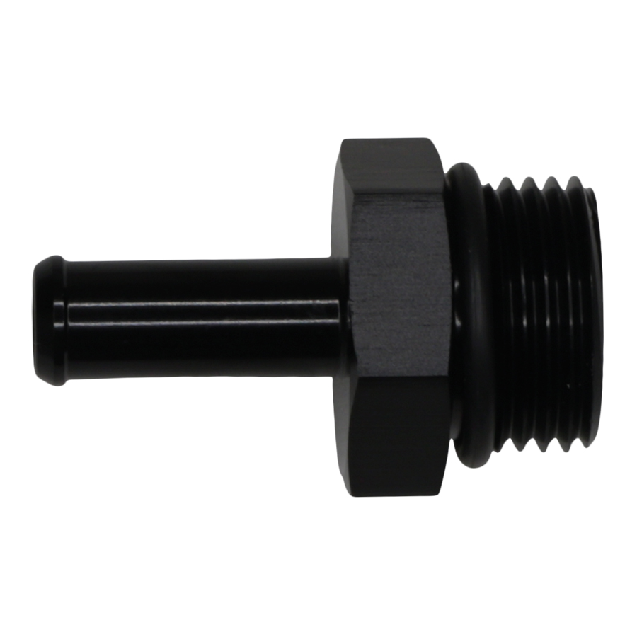 Deatschwerks 6-02-0514-B - 10AN ORB Male to 3/8in Male Barb Fitting - Anodized Matte Black