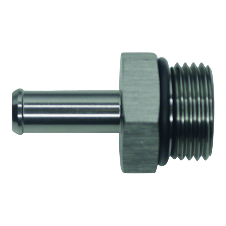 Deatschwerks 6-02-0514 - 10AN ORB Male to 3/8in Male Barb Fitting - Anodized DW Titanium