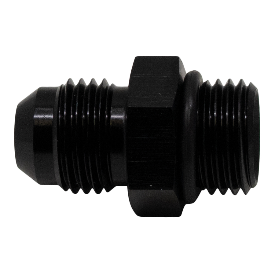 Deatschwerks 6-02-0404-B - 6AN ORB Male to 6AN Male Flare Adapter (Incl O-Ring) - Anodized Matte Black