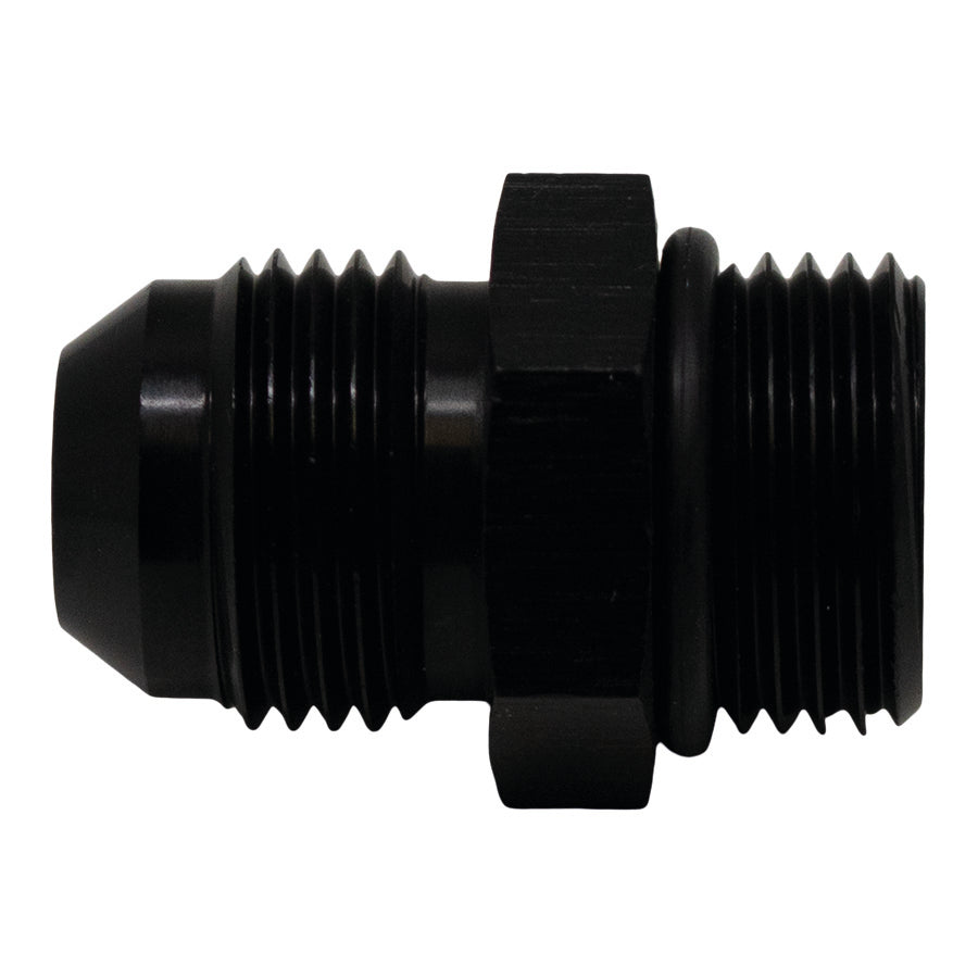 Deatschwerks 6-02-0402-B - 8AN ORB Male to 8AN Male Flare Adapter (Incl O-Ring) - Anodized Matte Black
