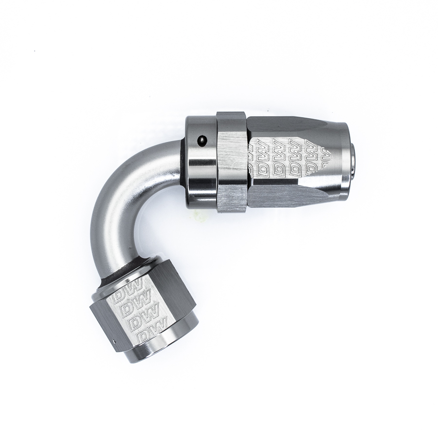 Deatschwerks 6-02-0823 - 8AN Female Swivel 120-Degree Hose End CPE - Anodized Titanium