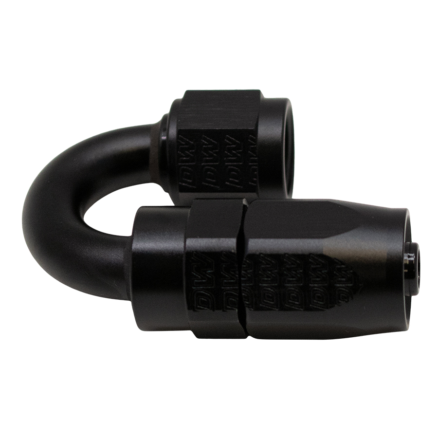 Deatschwerks 6-02-0804-B - 6AN Female Swivel 180-Degree Hose End CPE - Anodized Matte Black