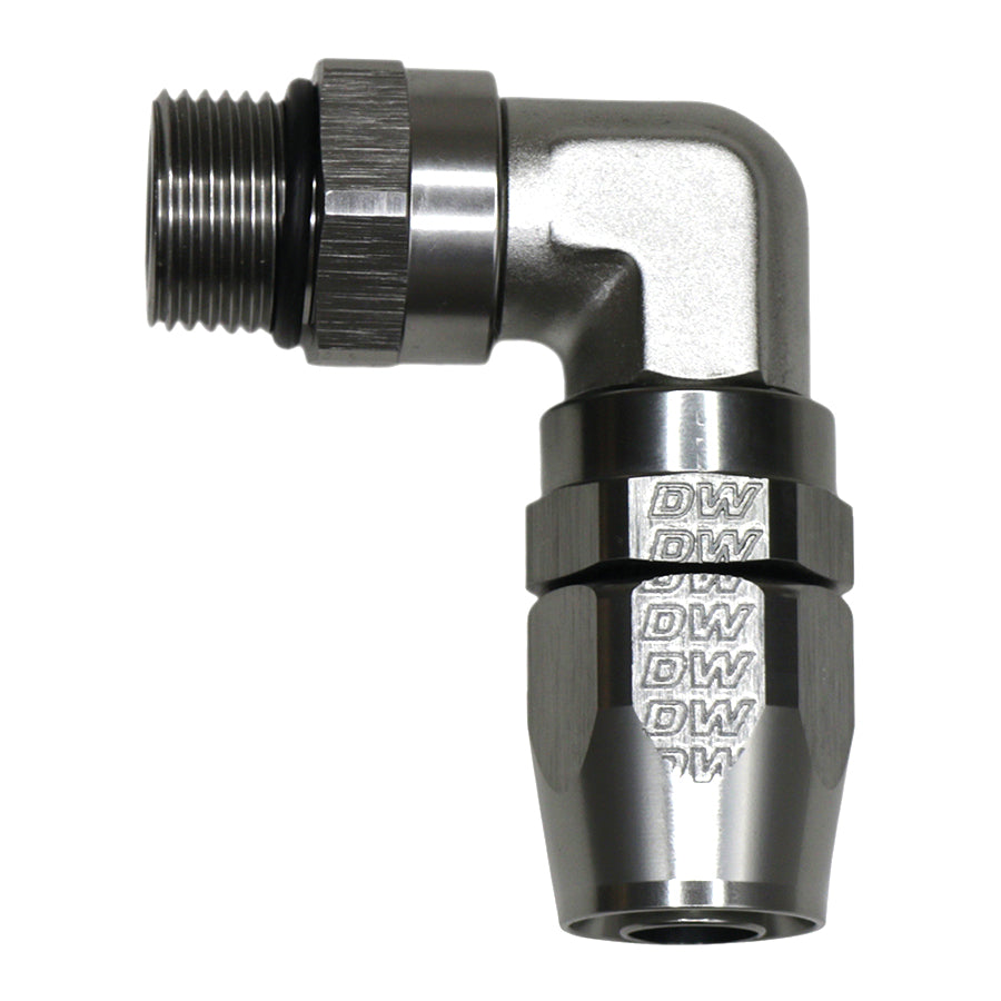 Deatschwerks 6-02-0829 - 10AN ORB Female Swivel 90-Degree Hose End CPE - DW Titanium