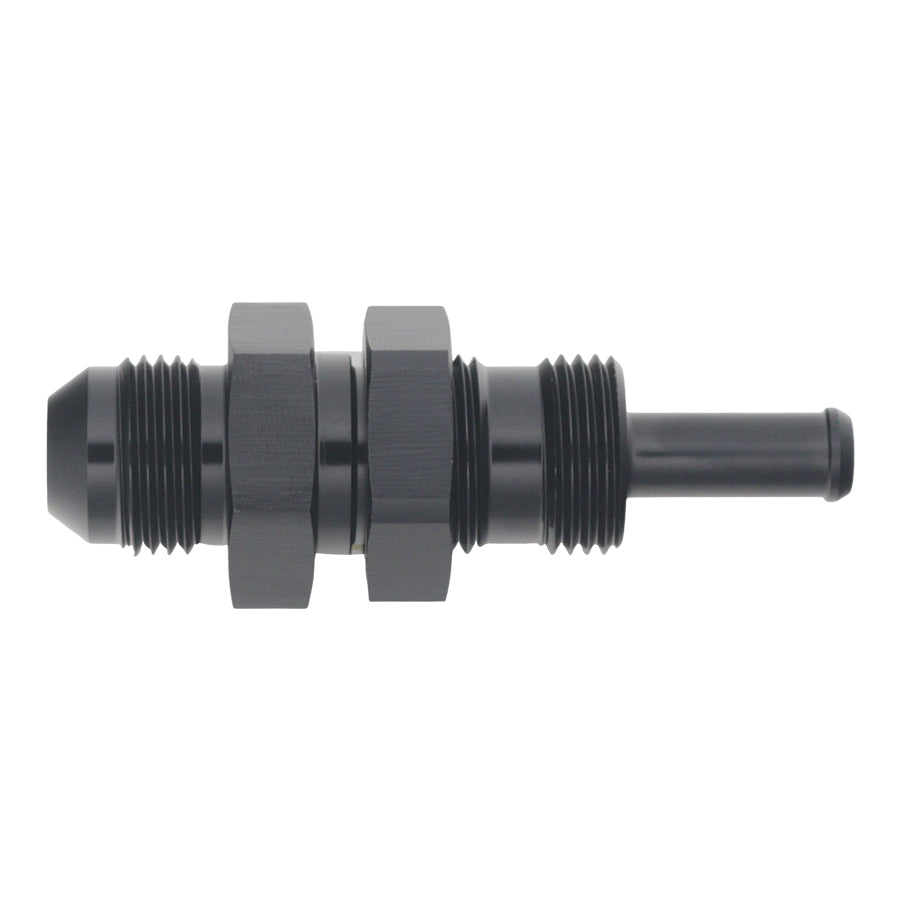 Deatschwerks 6-02-0743-B - 8AN Male Flare to Straight 5/16in Single Hose Barb - Anodized Matte Black