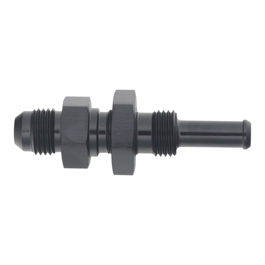 Deatschwerks 6-02-0739-B - 6AN Male Flare to Straight 5/16in Single Hose Barb - Anodized Matte Black