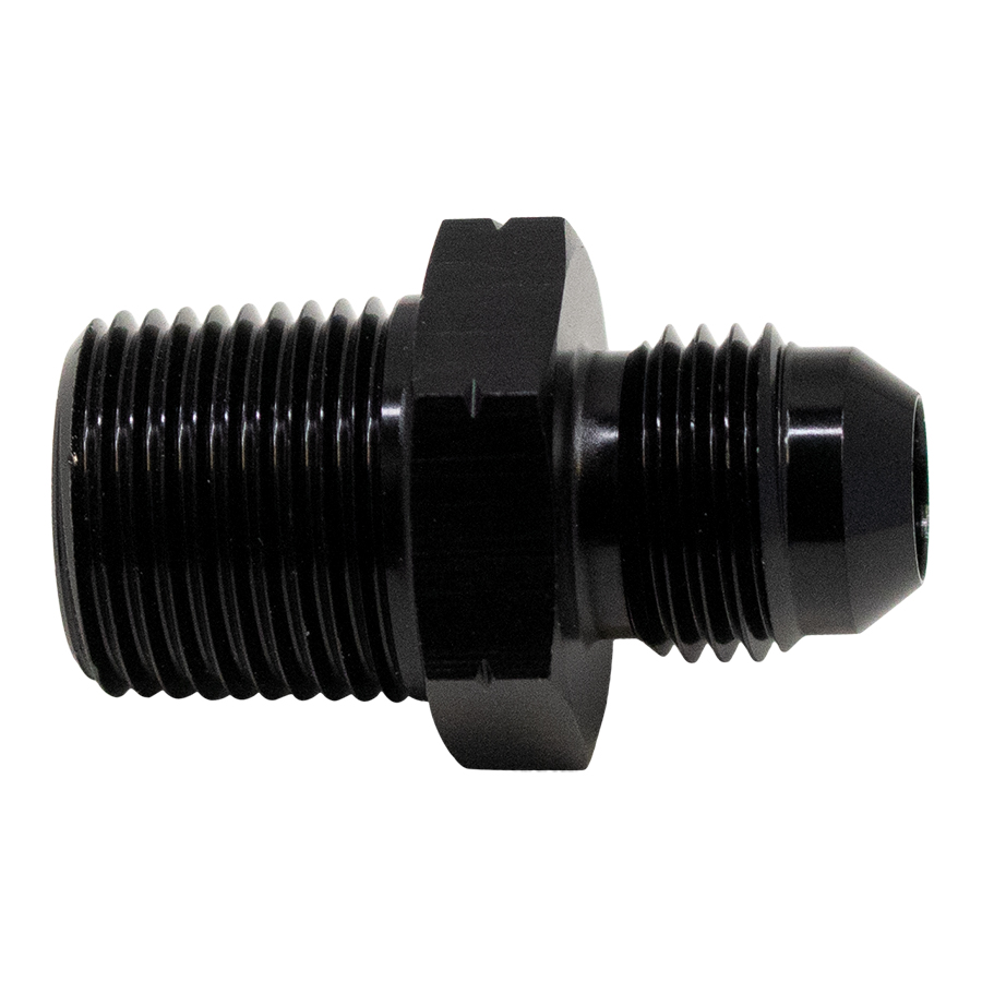 Deatschwerks 6-02-0902-B - 6AN Male Flare to 3/8in Male NPT Adapter - Anodized Matte Black