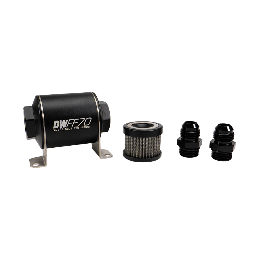 Deatschwerks 8-03-070-040K-10 - Stainless Steel 10AN 40 Micron Universal Inline Fuel Filter Housing Kit (70mm) Deatschwerks 8-03-070-040K-10 - Stainless Steel 10AN 40 Micron Universal Inline Fuel Filter Housing Kit (70mm)