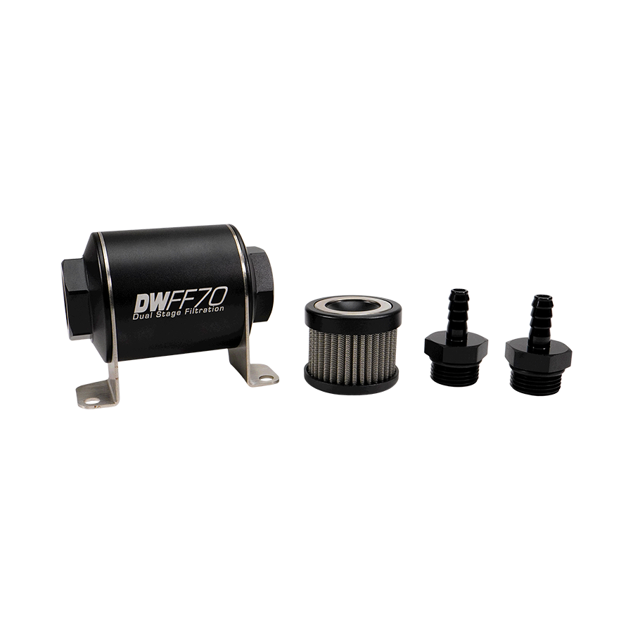 Deatschwerks 8-03-070-040K-516 - Stainless Steel 5/16in 40 Micron Universal Inline Fuel Filter Housing Kit (70mm) Deatschwerks 8-03-070-040K-516 - Stainless Steel 5/16in 40 Micron Universal Inline Fuel Filter Housing Kit (70mm)