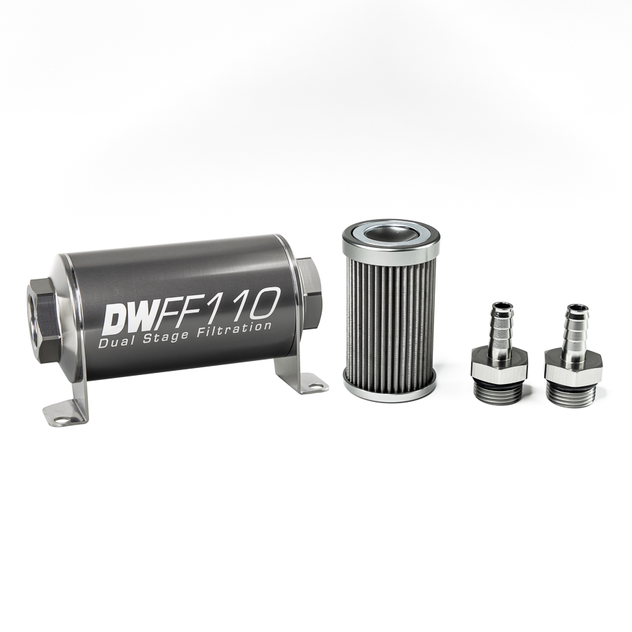 Deatschwerks 8-03-110-040K-38 - Stainless Steel 3/8in 40 Micron Universal Inline Fuel Filter Housing Kit (110mm) Deatschwerks 8-03-110-040K-38 - Stainless Steel 3/8in 40 Micron Universal Inline Fuel Filter Housing Kit (110mm)