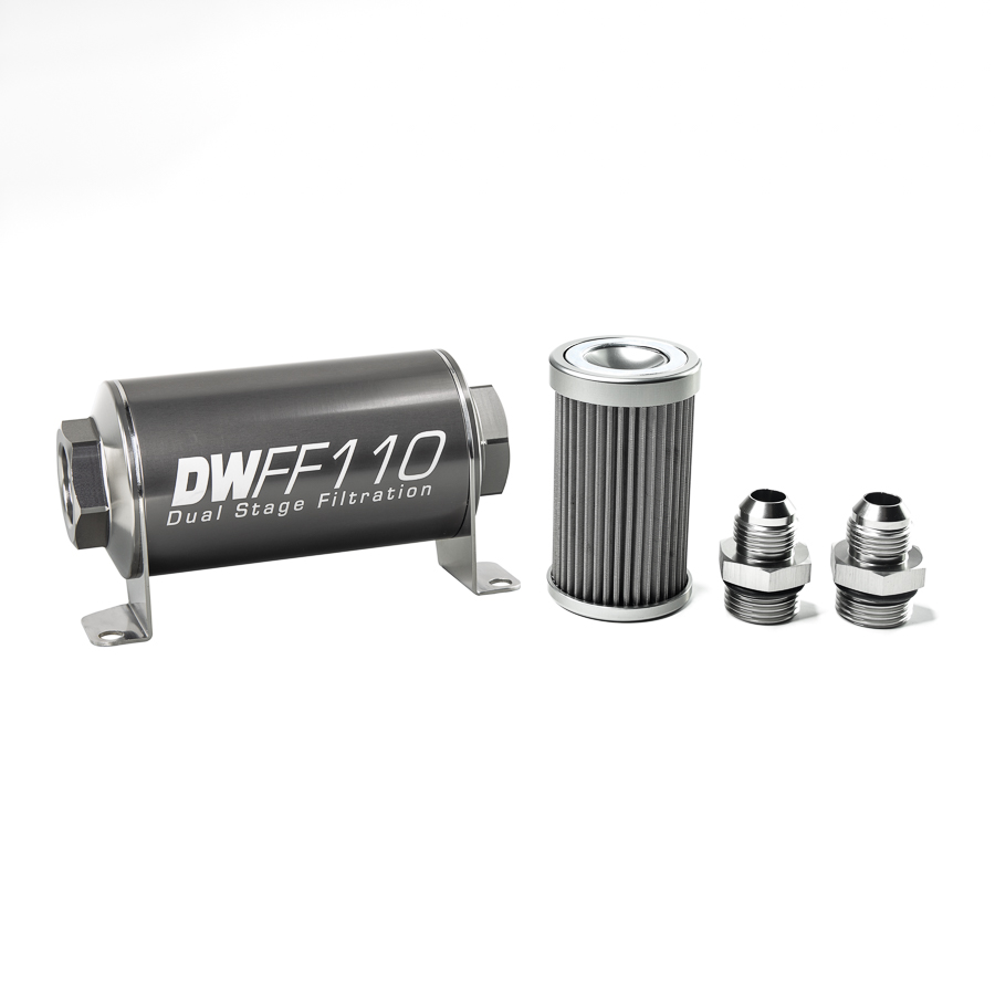 Deatschwerks 8-03-110-040K-8 - Stainless Steel 8AN 40 Micron Universal Inline Fuel Filter Housing Kit (110mm) Deatschwerks 8-03-110-040K-8 - Stainless Steel 8AN 40 Micron Universal Inline Fuel Filter Housing Kit (110mm)