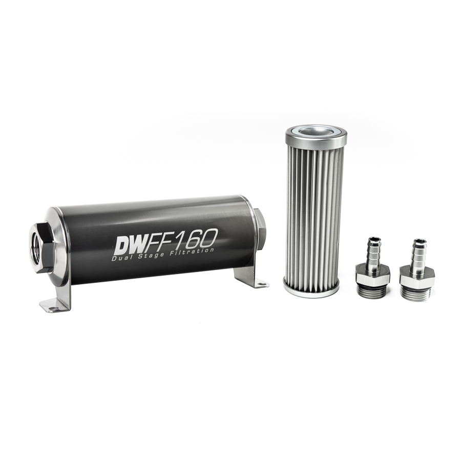 Deatschwerks 8-03-160-005K-38 - Stainless Steel 3/8in 5 Micron Universal Inline Fuel Filter Housing Kit (160mm) Deatschwerks 8-03-160-005K-38 - Stainless Steel 3/8in 5 Micron Universal Inline Fuel Filter Housing Kit (160mm)
