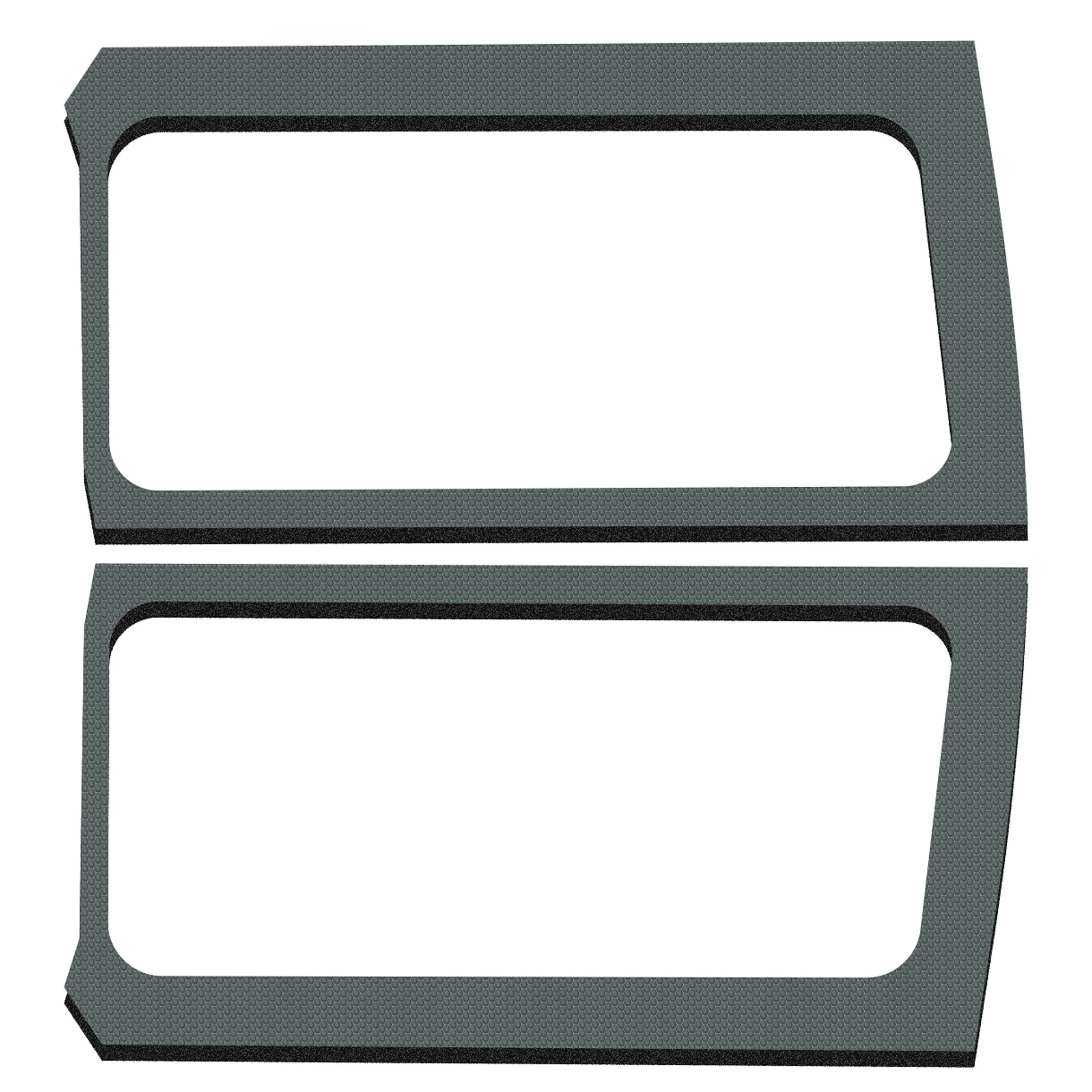 DEI 50269 - 18-23 Jeep Wrangler JL 2-Door Boom Mat Rear Side Window Trim - 2 Piece - Gray