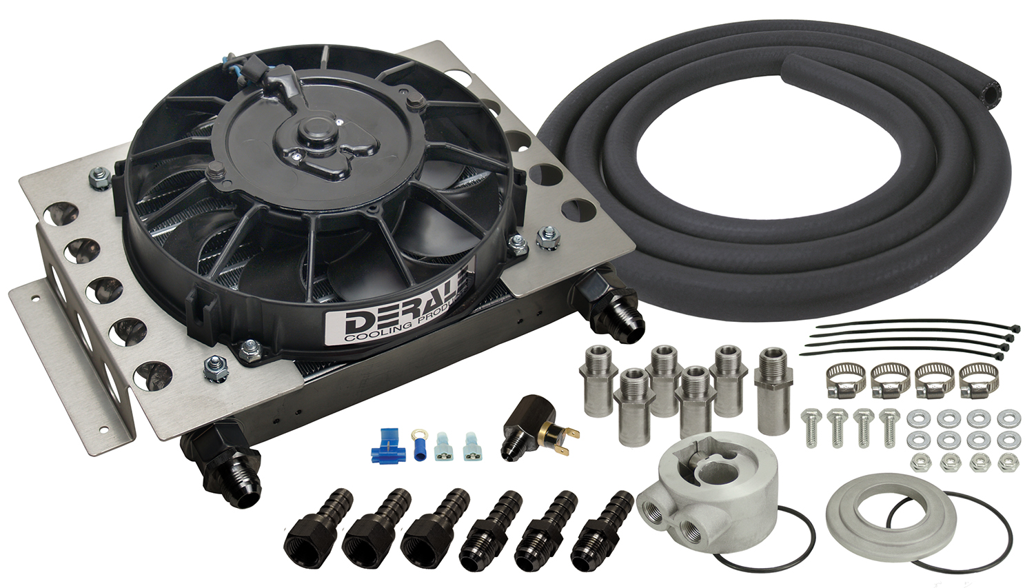 Derale 15450 - Standard Engine Spin On Adapter with 1/2" NPT Ports, 18x1.5mm Engine Thread