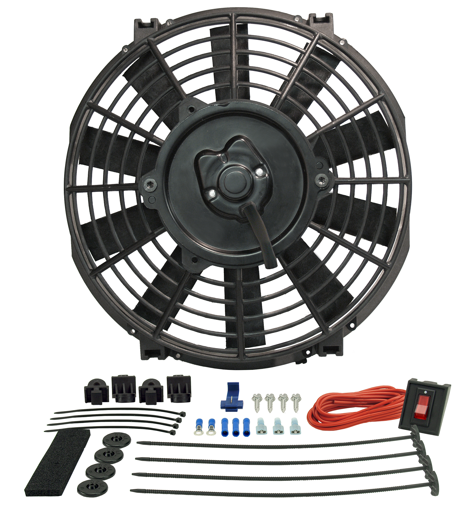 Derale 16509 - 9" Tornado Electric Puller Fan, Premium Mounting Kit