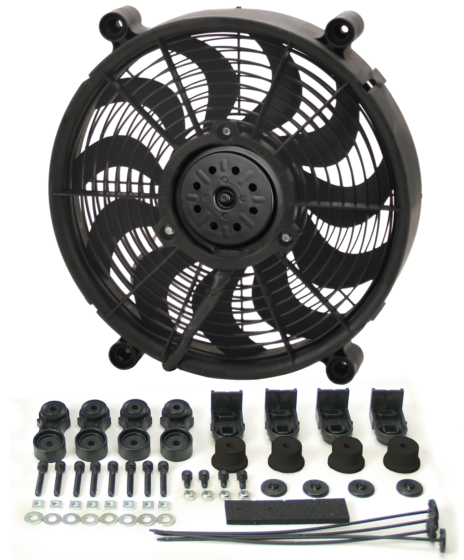 Derale 16214 - 14" High Output Single RAD Pusher/Puller Fan with Premium Mount Kit