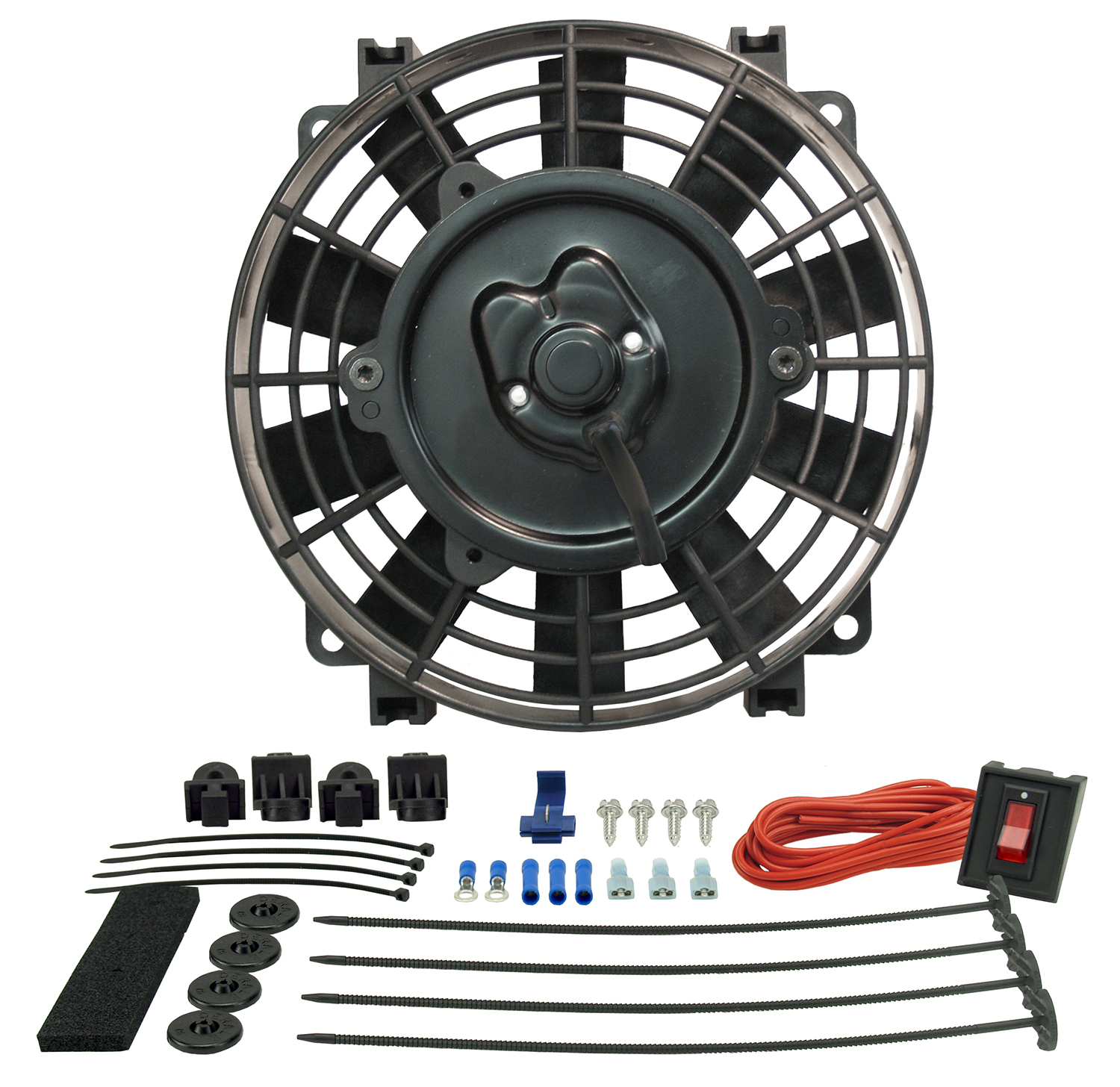 Derale 16508 - 8" Tornado Electric Puller Fan, Premium Mounting Kit