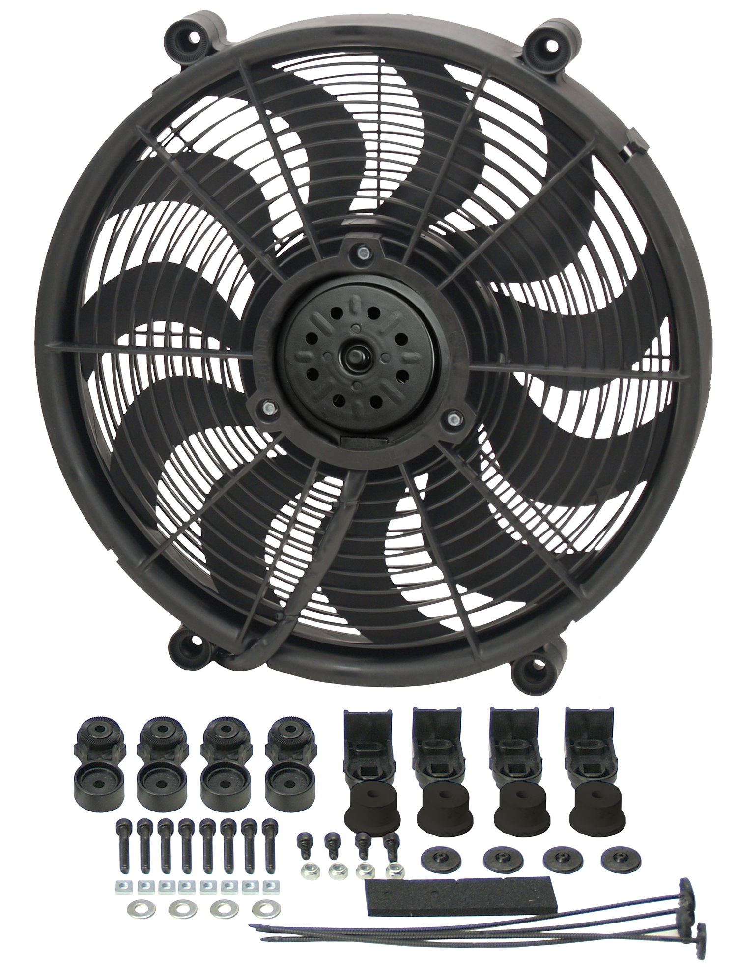 Derale 16217 - 17" High Output Single RAD Pusher/Puller Fan with Premium Mount Kit
