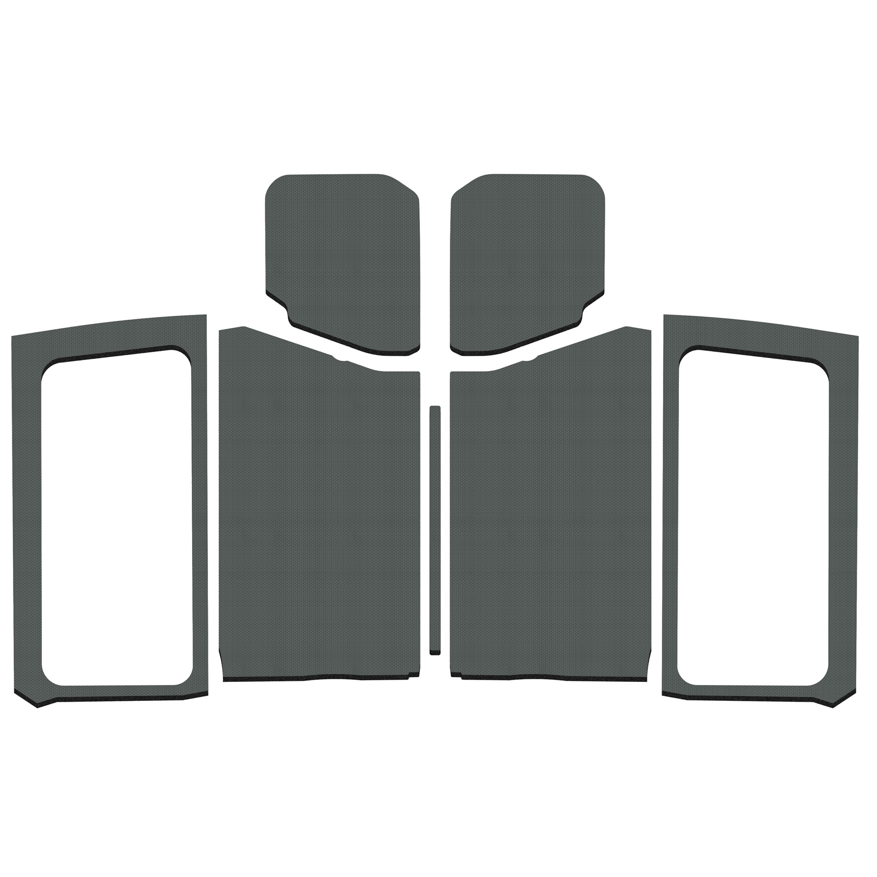 DEI 50282 - 18-23 Jeep Wrangler JL 2-Door Boom Mat Complete Headliner Kit - 7 Piece - Gray