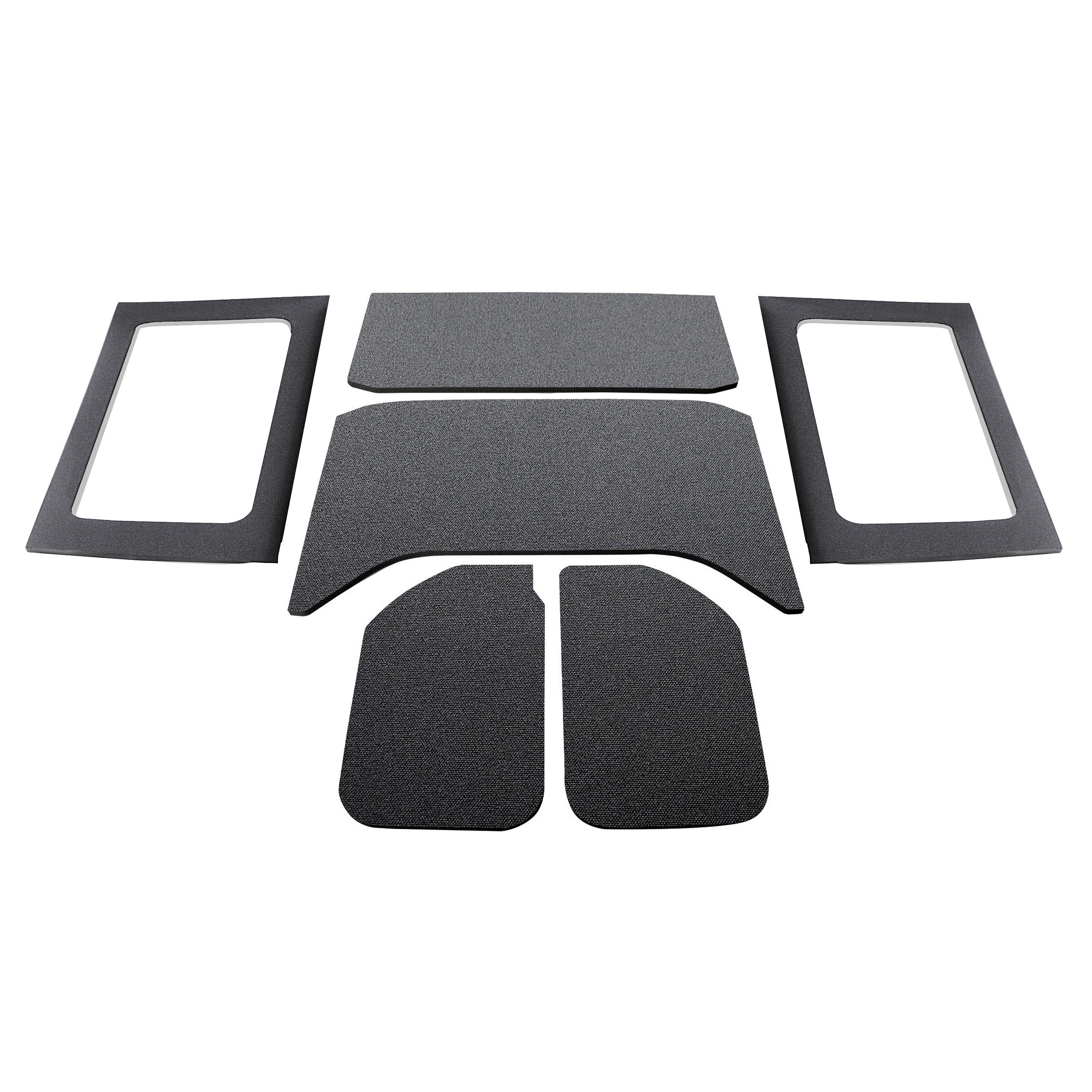 DEI 50290 - 11-18 Jeep Wrangler JK 4-Door Boom Mat Complete Headliner Kit - 6 Piece - Black