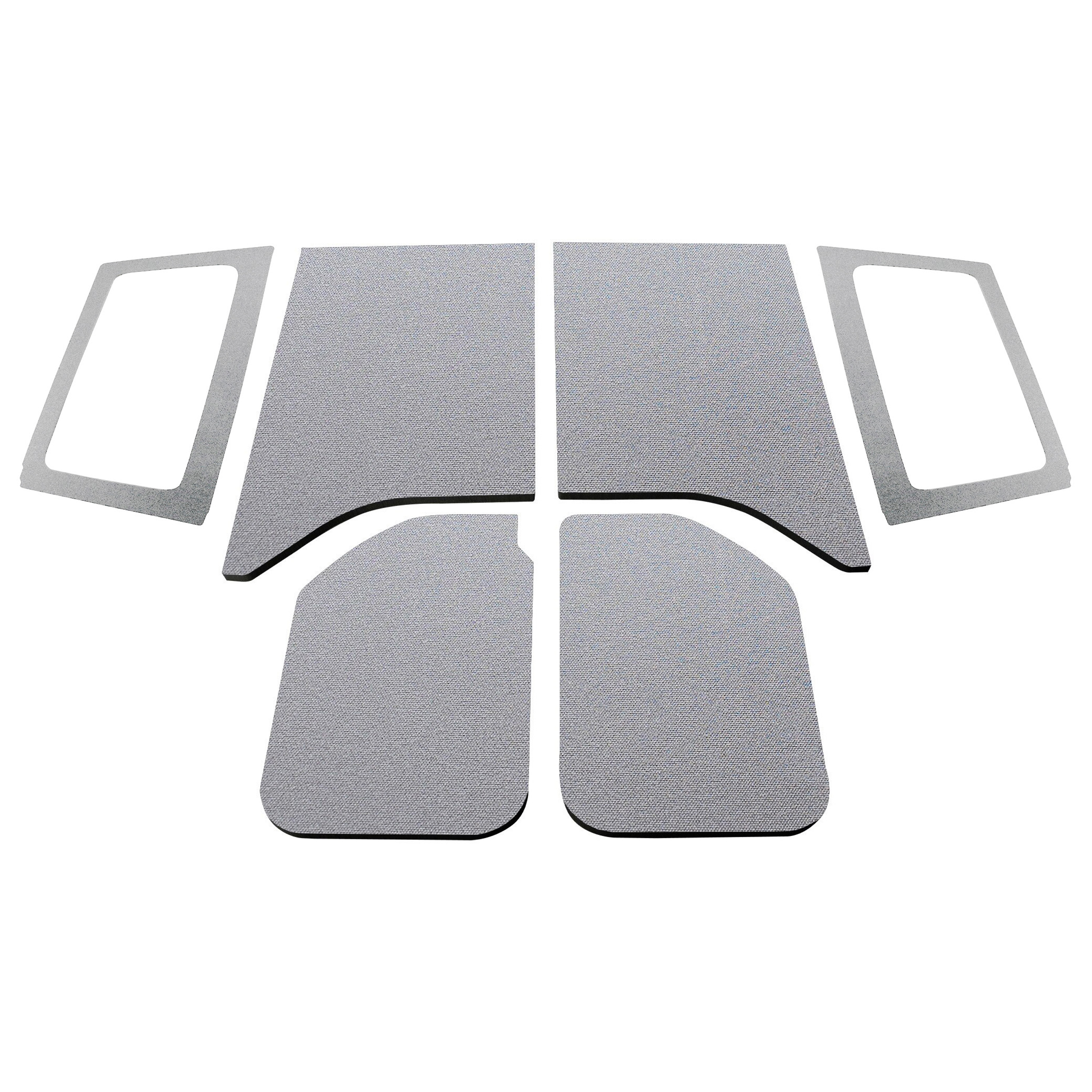 DEI 50286 - 11-18 Jeep Wrangler JK 2-Door Boom Mat Complete Headliner Kit - 6 Piece - Gray