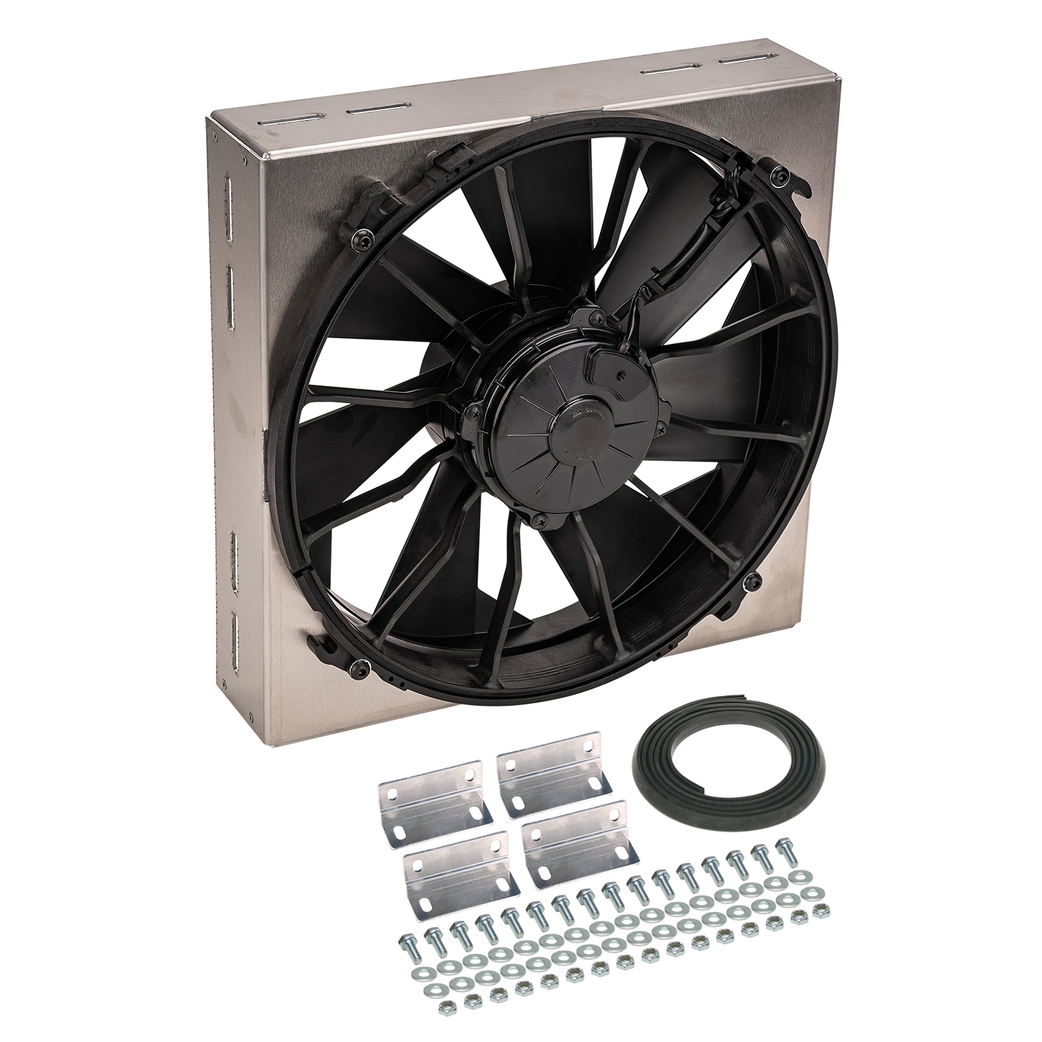 Derale 16815 - High Output Single 12" Electric RAD Fan/Aluminum Shroud Kit