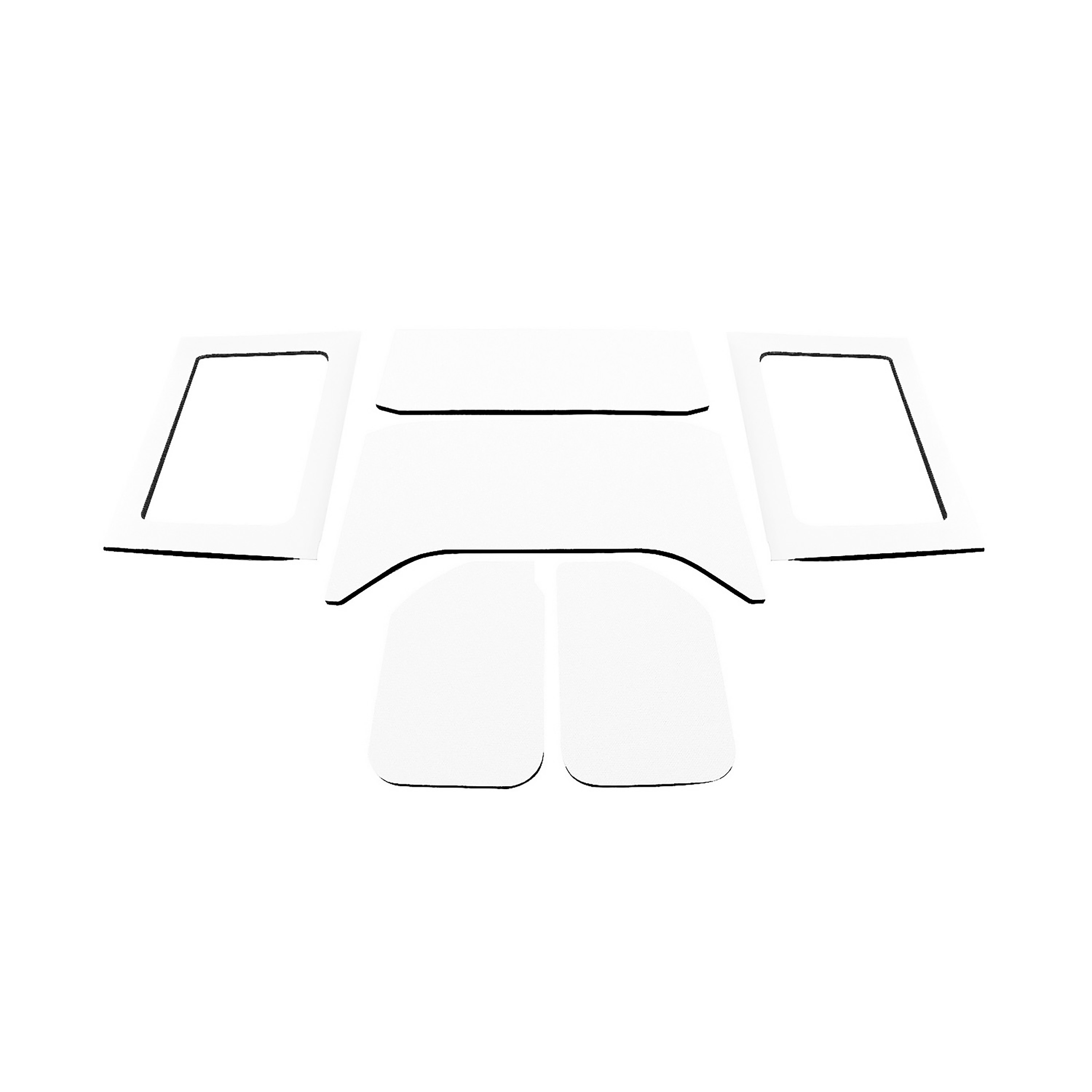 DEI 50292 - 11-18 Jeep Wrangler JK 4-Door Boom Mat Complete Headliner Kit - 6 Piece - White