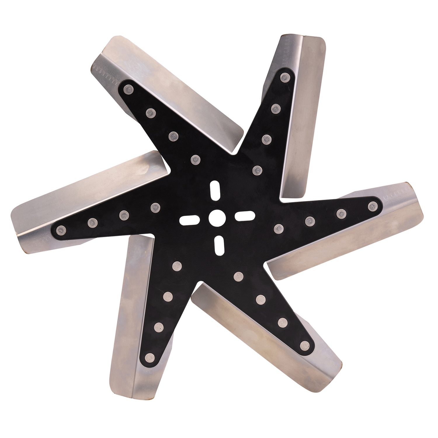 Derale 19315 - 15" High Performance Stainless Steel Reverse Rotation Flex Fan, Black Hub