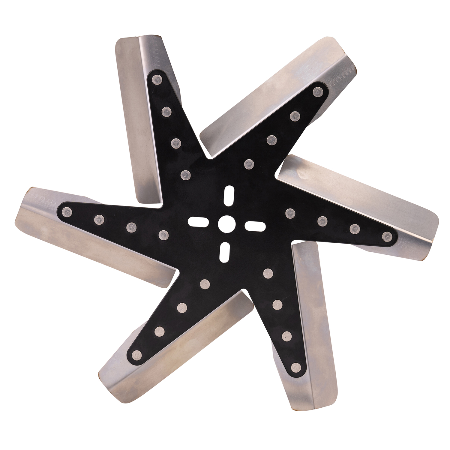 Derale 19115 - 15" High Performance Stainless Steel Standard Rotation Flex Fan, Black Hub