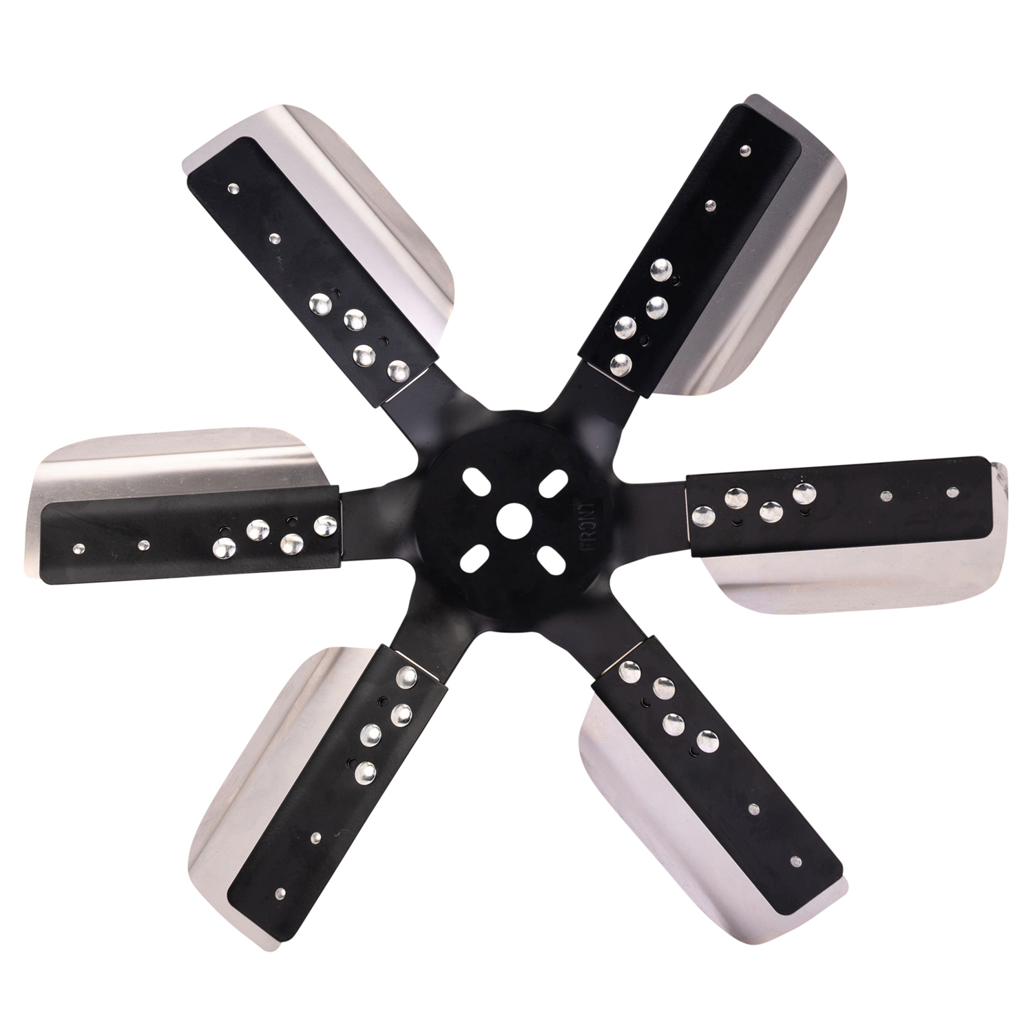 Derale 17618 - 18" Heavy Duty Stainless Steel Reverse Rotation Flex Fan, Black Hub