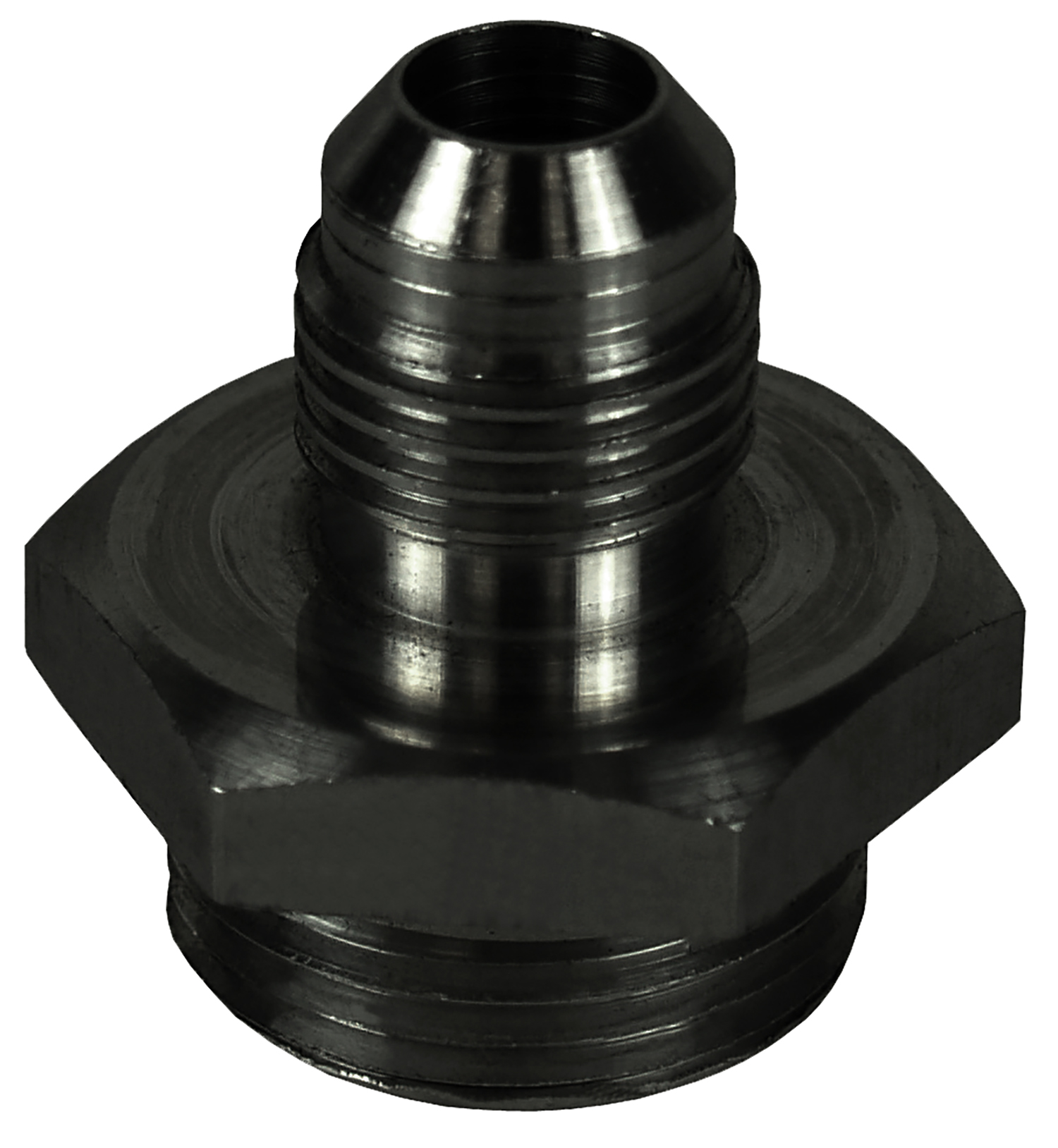 Derale 59106 - Aluminum Cooler/Adapter Fitting -6AN x 5/8"-18 O-ring, Black Anodized
