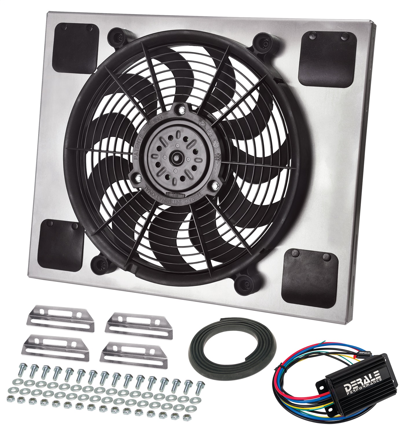 Derale 66820 - Powerpack - High Output Single 14" RAD Fan/Alum Shroud Kit w/ PWM Controller