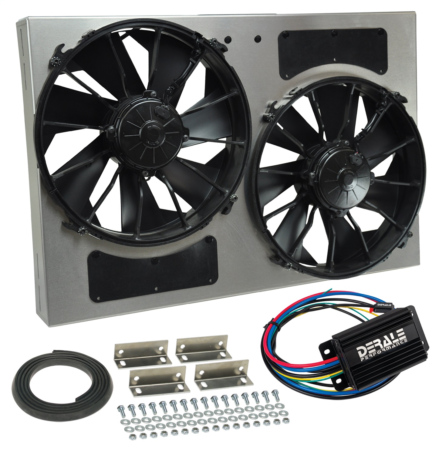 Derale 66826 - Powerpack - High Output Dual 12" RAD Fan/Alum Shroud Kit w/ PWM Controller