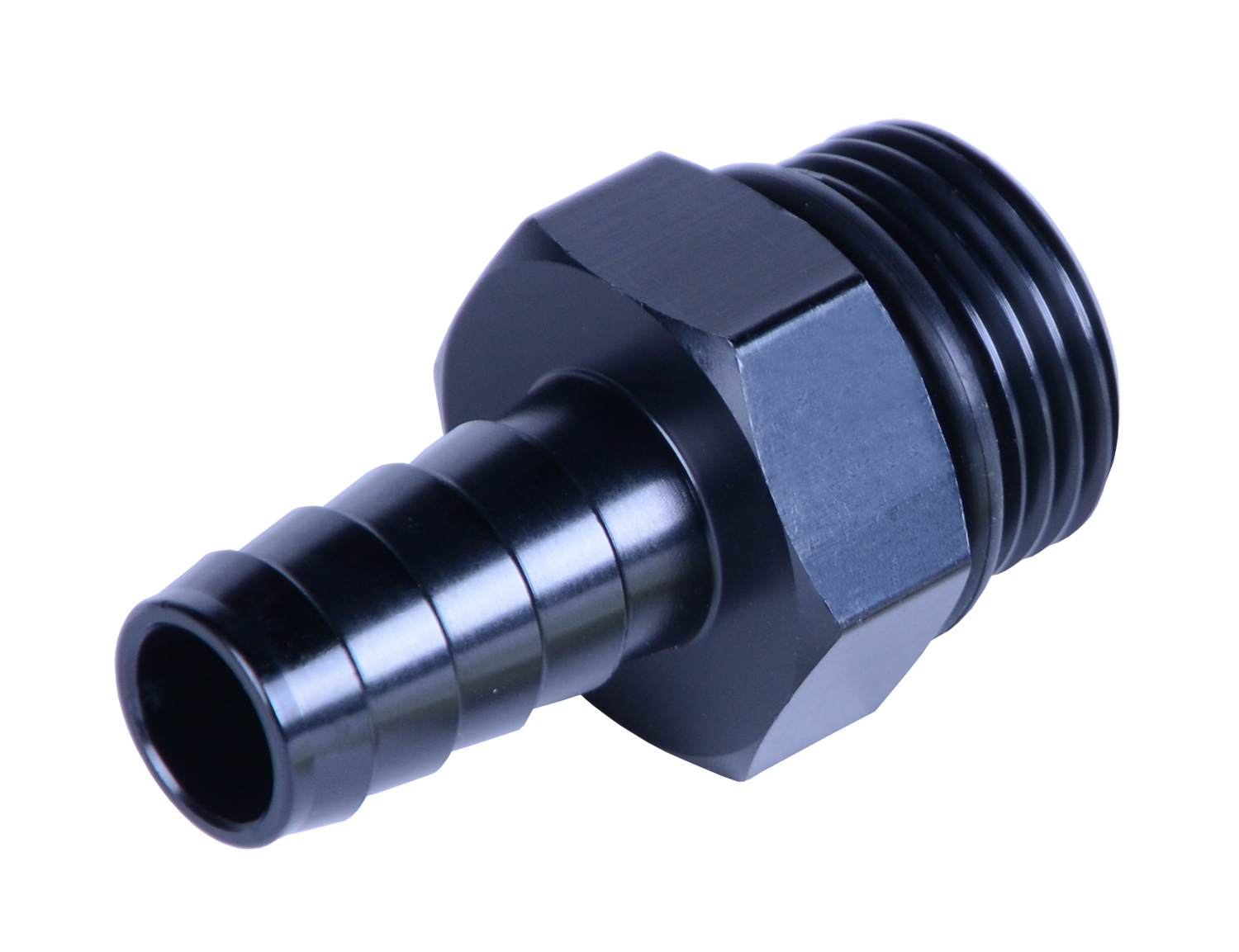 Derale 98208 - Aluminum Cooler/Adapter Fitting 1/2" hose barb x -10AN O-ring, Black Anodized