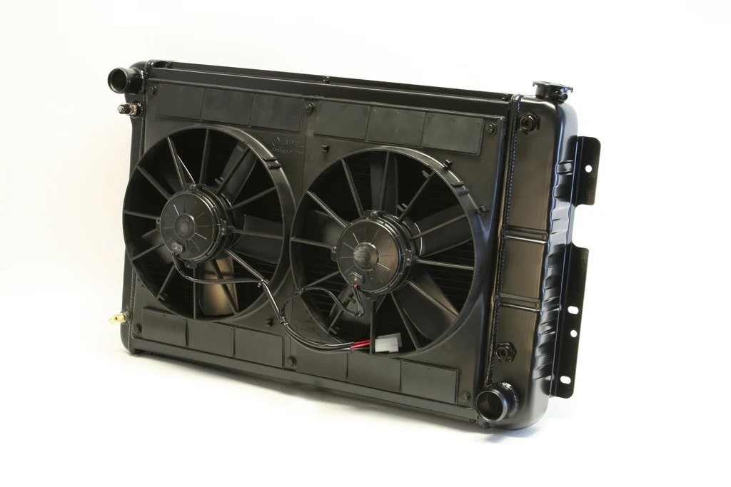 Dewitts Radiator 32-4239022M - Radiator w/Fans Camaro 67-69 BBC Man Trans Blk