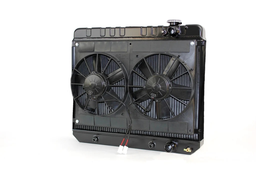 Dewitts Radiator 32-6239017A - Radiator w/Fans C-10 Trk LS 63-66 Auto Trans Blk