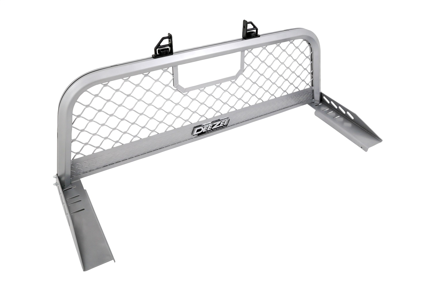 DEE ZEE DZ95050R - Deezee Universal Aluminum Front Truck Cargo Management Cab Rack Silver Mesh