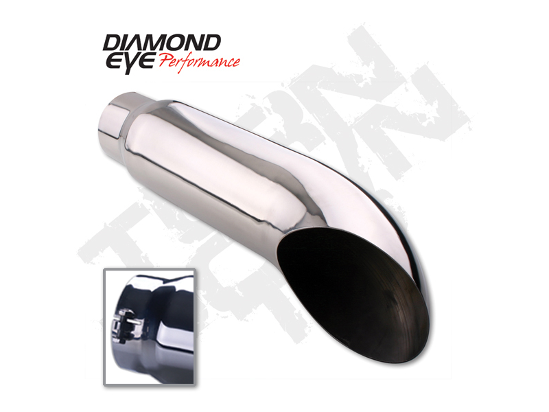 Diamond Eye 4516BTD - Exhaust Tip Rolled Angle Cut 4 inch ID X 5 Inch OD X 16 Inch Long 304 Stainless Tail Pipe Tips Diamond Eye 4516BTD - Exhaust Tip Rolled Angle Cut 4 inch ID X 5 Inch OD X 16 Inch Long 304 Stainless Tail Pipe Tips