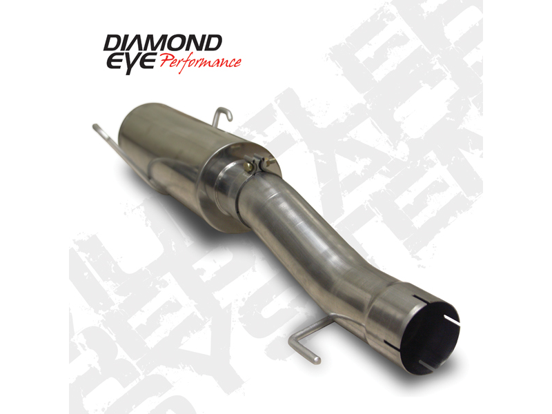 Diamond Eye 510212 - Diesel Exhaust Muffler 4 Inch Inltet/Outlet 04.5-Early 07 RAM 2500/3500 T409 Stainless Exhaust Muffler Performance Series