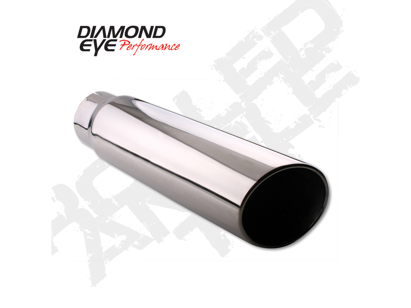 Diamond Eye 5615RA - Exhaust Tip Rolled Angle Cut 5 Inch ID X 6 Inch OD X 15 Inch Long 304 Stainless Tail Pipe Tips Diamond Eye 5615RA - Exhaust Tip Rolled Angle Cut 5 Inch ID X 6 Inch OD X 15 Inch Long 304 Stainless Tail Pipe Tips