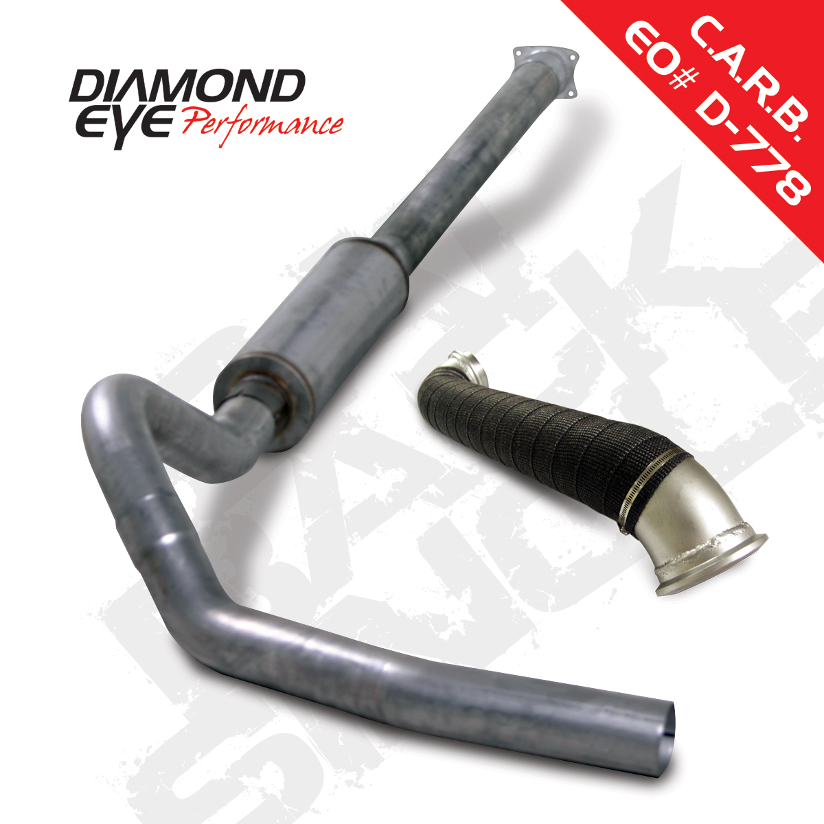 Diamond Eye K4120S - Cat Back Exhaust System For 04-05 Silverado/Sierra 2500/3500 LLY 4 inch Single Pass With Muffler Stainless
