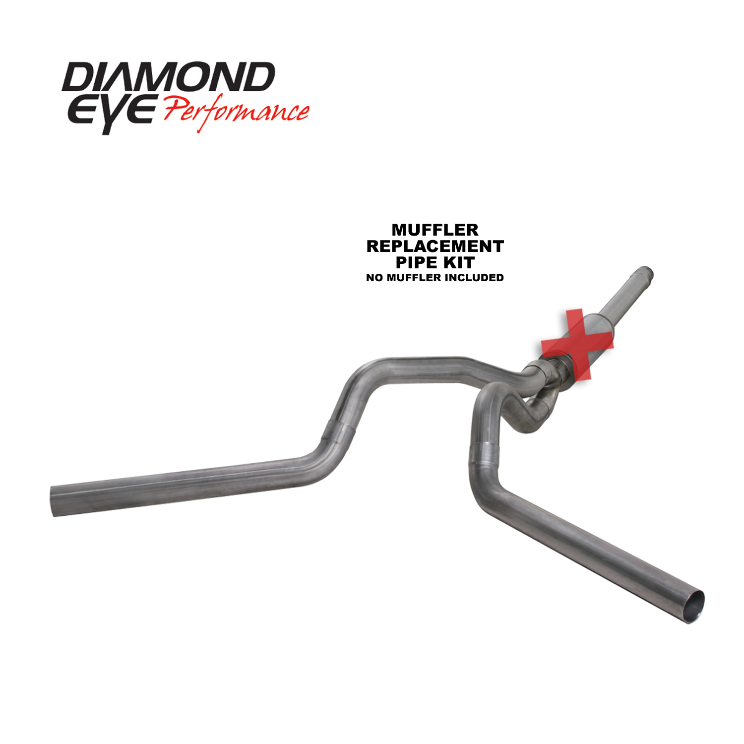 Diamond Eye K4312S-RP - Cat Back Exhaust System 94-97.5 F250/F350 4 inch Single In/ Dual Out Split Rear/Side No Muffler Stainless