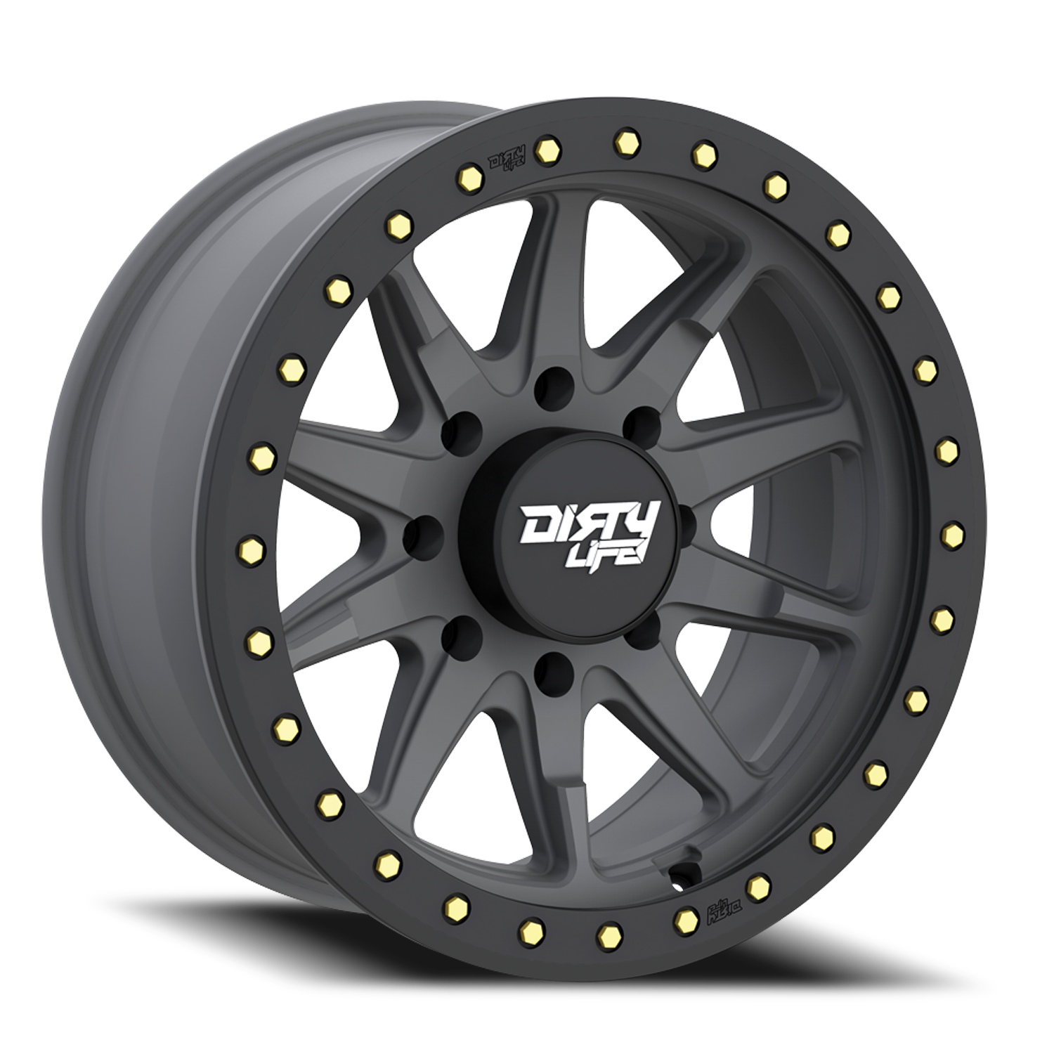 Dirty Life 9304-7973MGT12 - Race Wheels DT-2 9304 Satin Gunmetal 17X9 5-127 -12Mm 78.1Mm