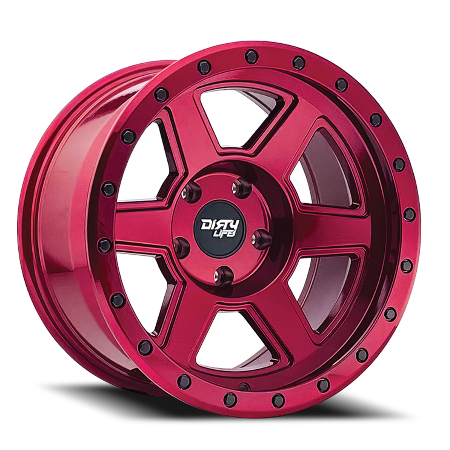 Dirty Life 9315-7973R12 - Race Wheels Compound 9315 Gloss Crimson Candy Red 17X9 5-127 -12Mm 78.1Mm