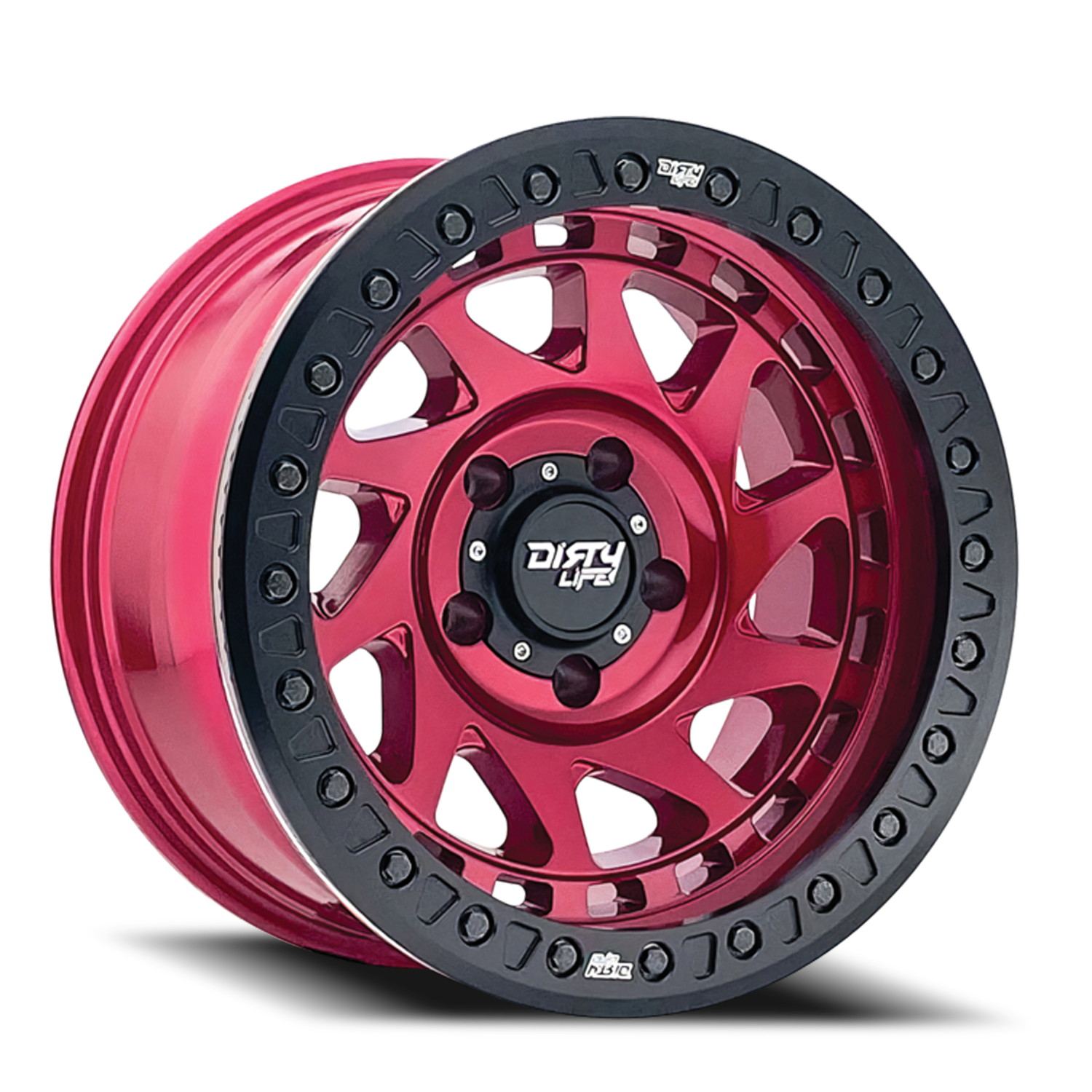 Dirty Life 9313-7970R12 - Race Wheels Enigma Race 9313 Gloss Crimson Candy Red 17X9 8-170 -12Mm 125.2Mm