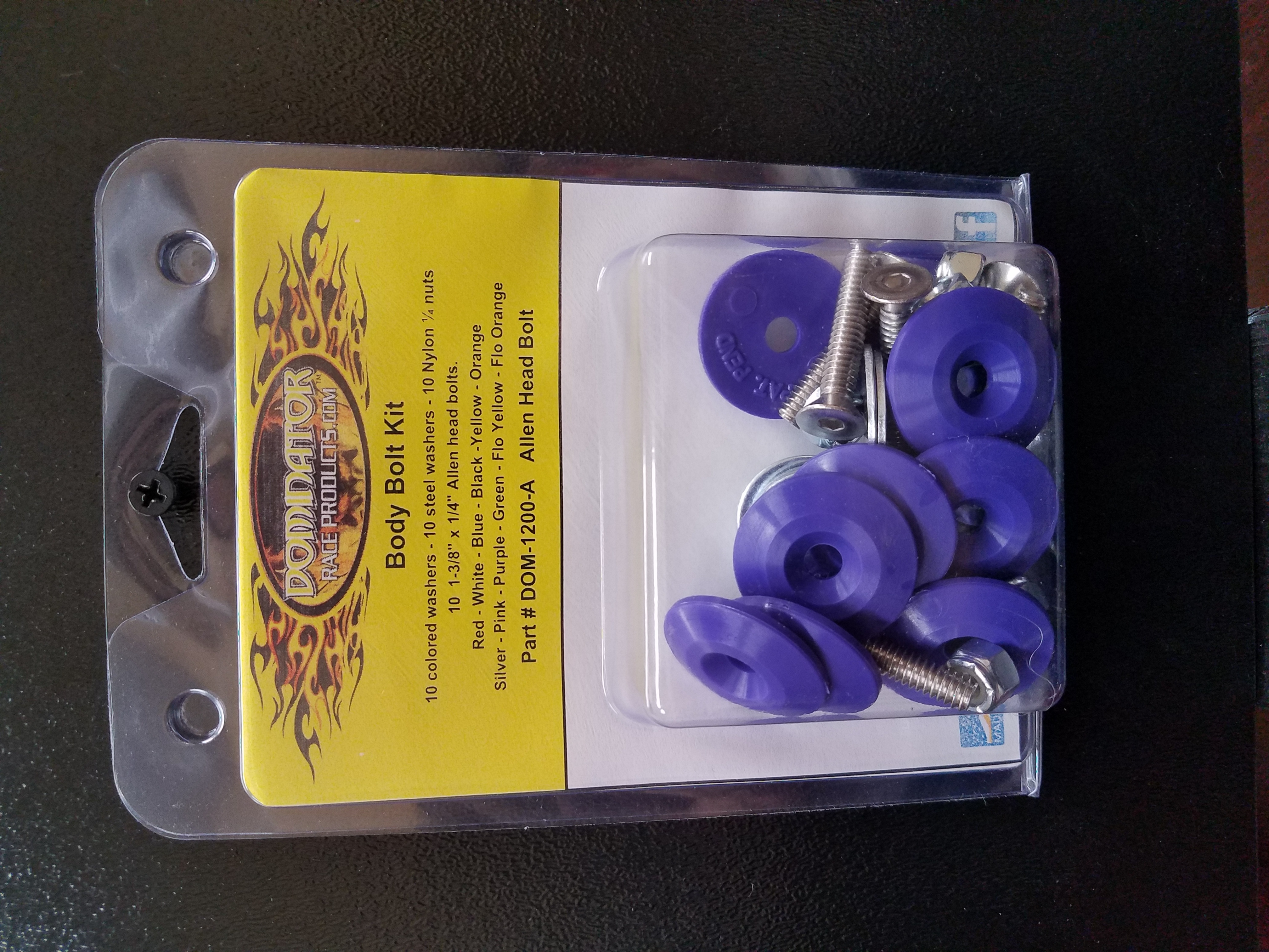Dominator Racing 1200-A-PU - Body Bolt Kit Purple Allen Head